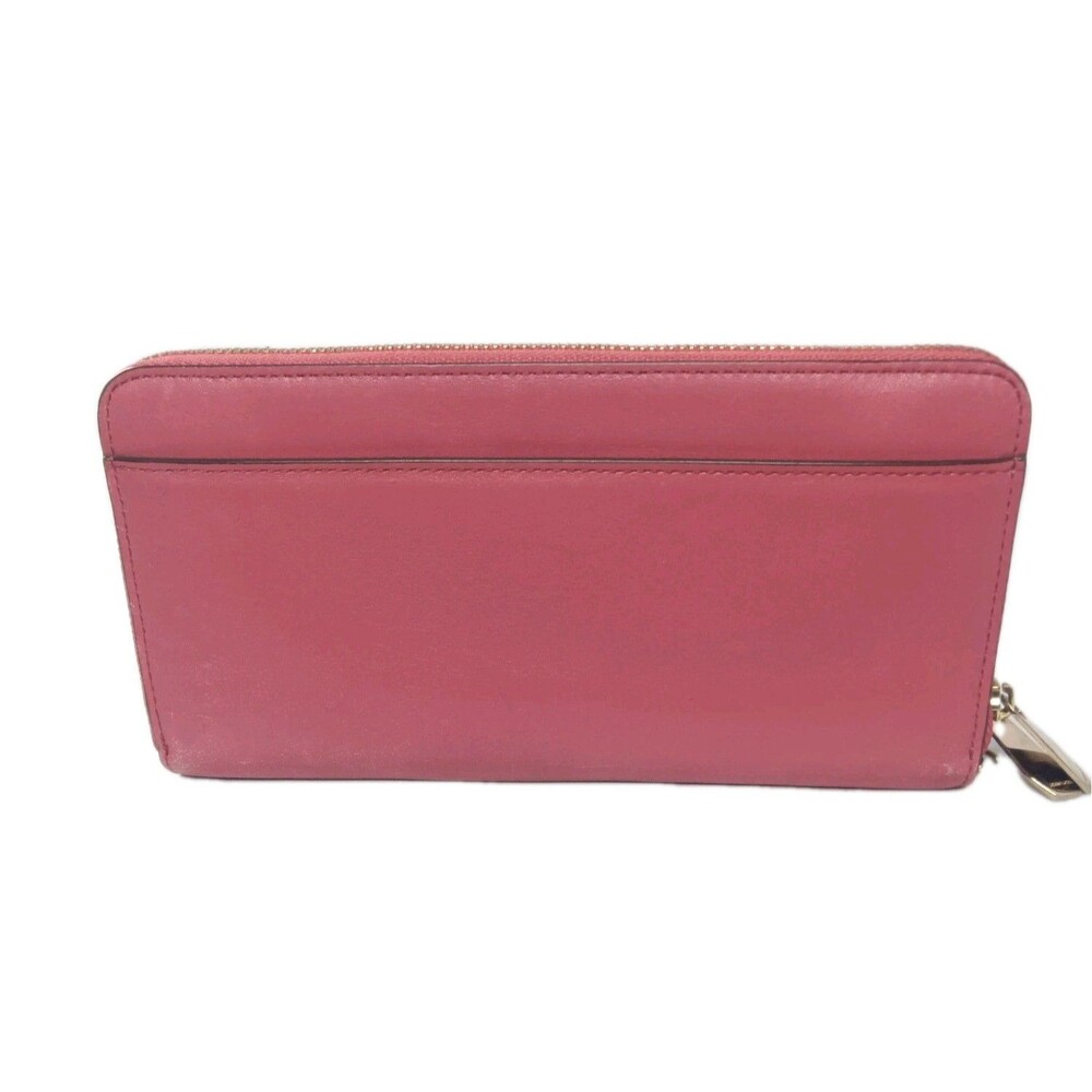 Vintage Coach Accordion Double Zip Wallet Smooth Leather Raspberry Red Y2K - Picture 3 of 12